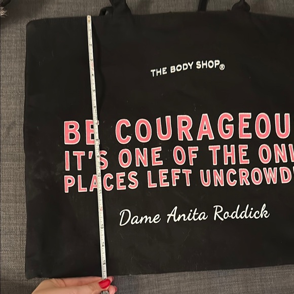 The Body Shop Black Tote with Pink Quote - Picture 6 of 7